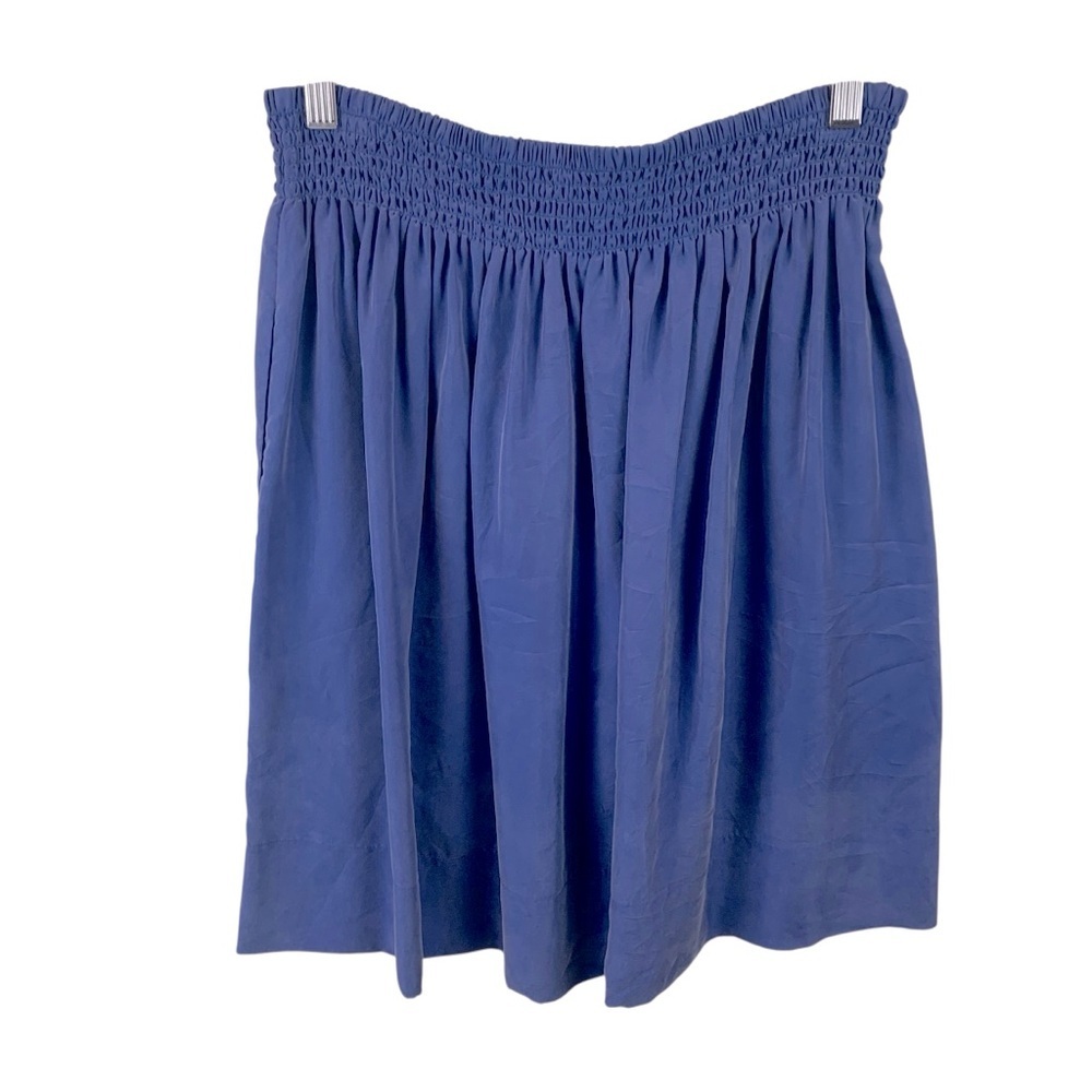 Talbots sz SP Lightweight Silk Full Skirt Periwinkle Blue Light Indigo Pull On